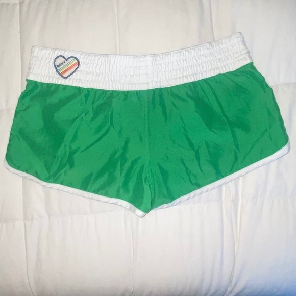 Roxy brown & green Bundle! 2 shorts 1 shirt polka dot bag womens sz 7 - Picture 3 of 16